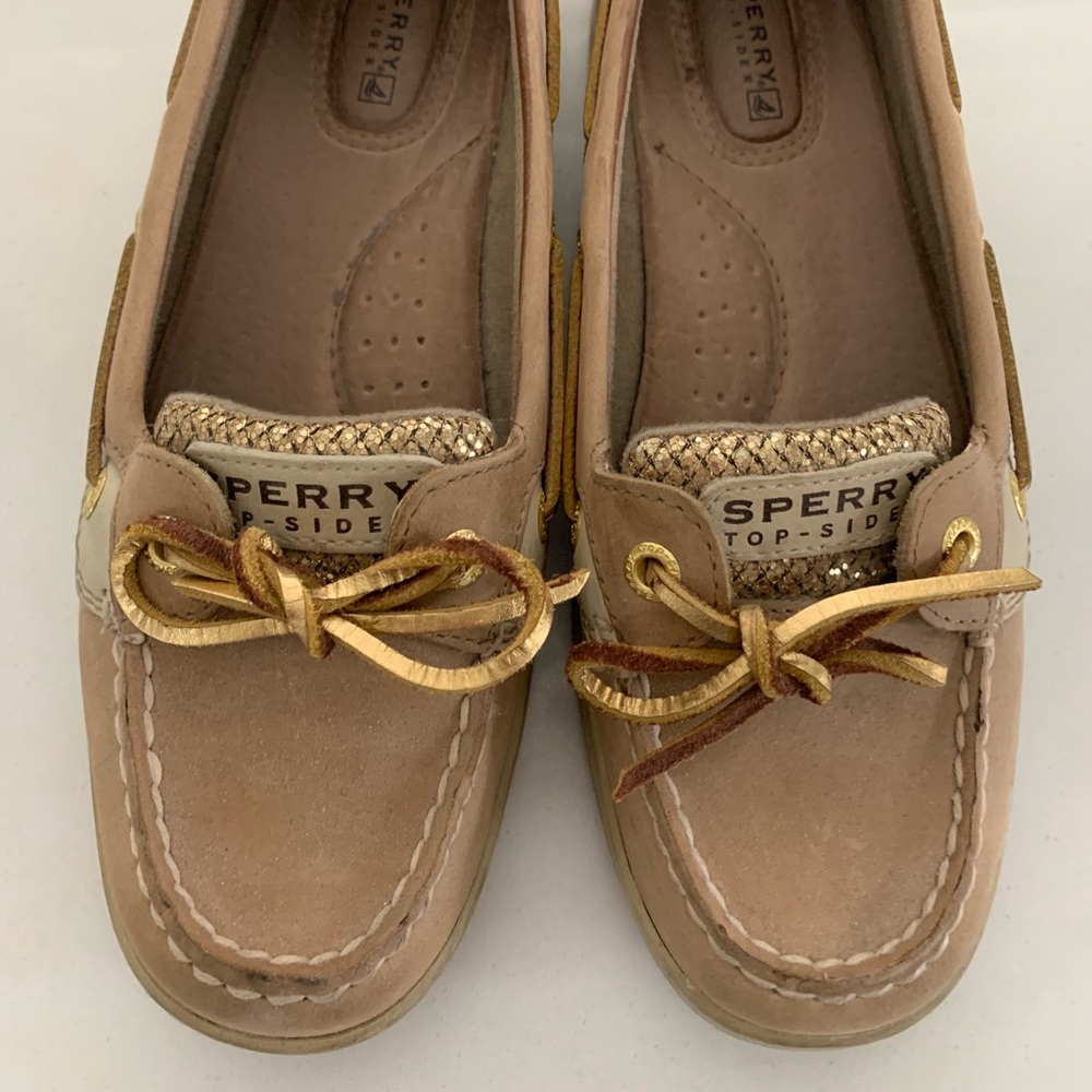 sperry gold glitter boat shoes